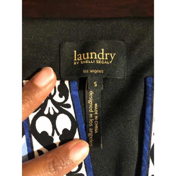 Laundry Shelli Segal Mini Dress V-Neck Size Small Short Above Knee Blue Summer - Picture 4 of 6